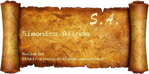 Simonics Alinda névjegykártya
